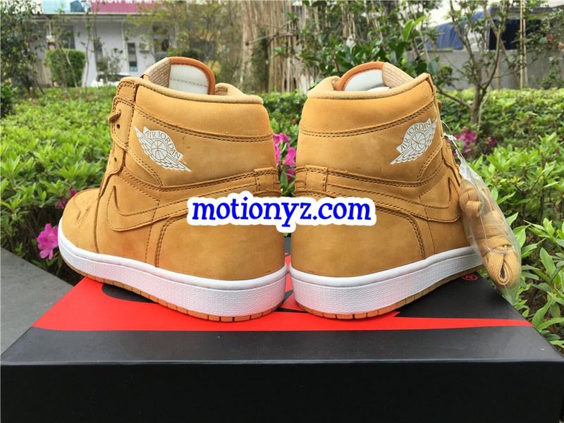 Authentic Air Jordan 1 Retro Wheat Yellow